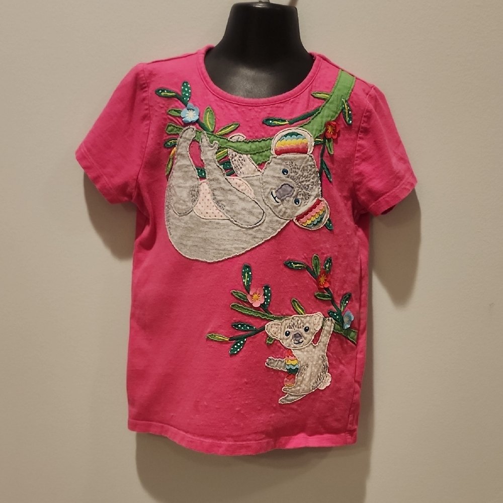 Mini Boden Pink Koala Bear Applique Short Sleeve Tshirt 8-9Y - Picture 2 of 10